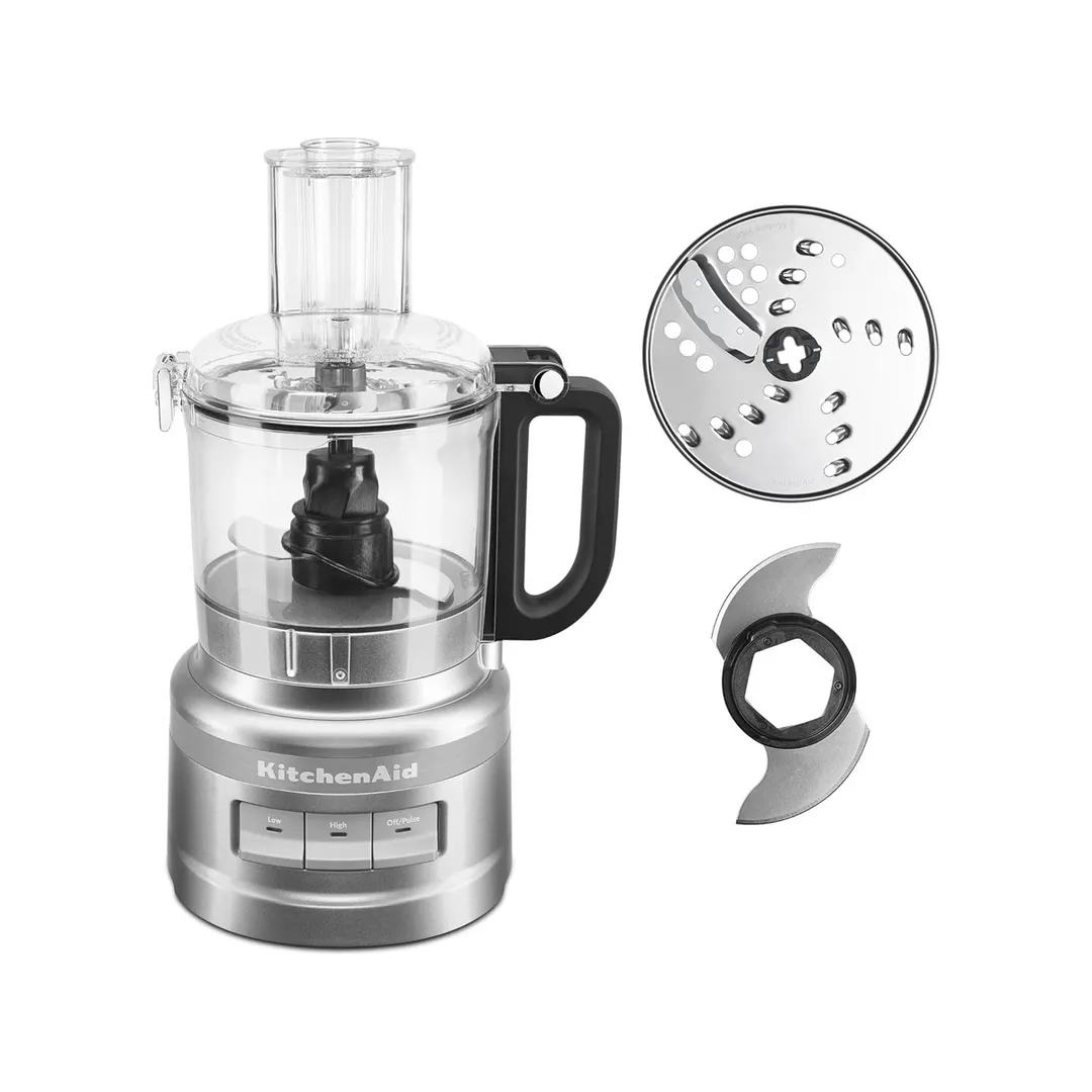 KitchenAid KFP0718CU 7‑Cup, 3‑Speed Food Processor, Contour Silver