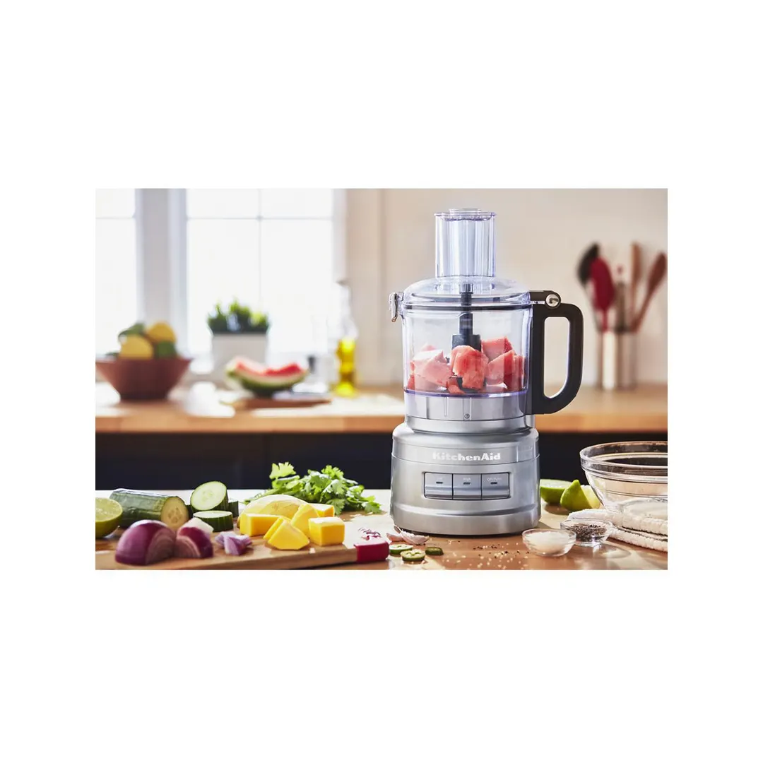 KitchenAid KFP0718CU 7‑Cup, 3‑Speed Food Processor, Contour Silver