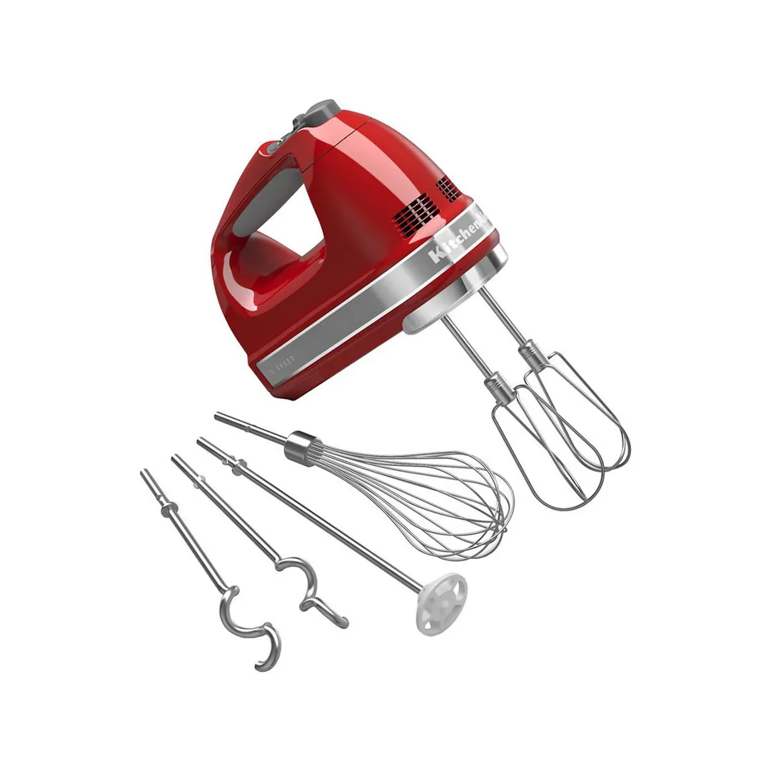 KitchenAid KHM926ER 9-Speed Hand Mixer with Exclusive Accessory Pack, Empire Red