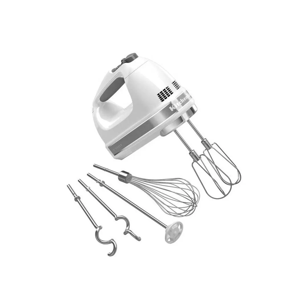 KitchenAid KHM926WH 9-Speed Hand Mixer with Exclusive Accessory Pack, White