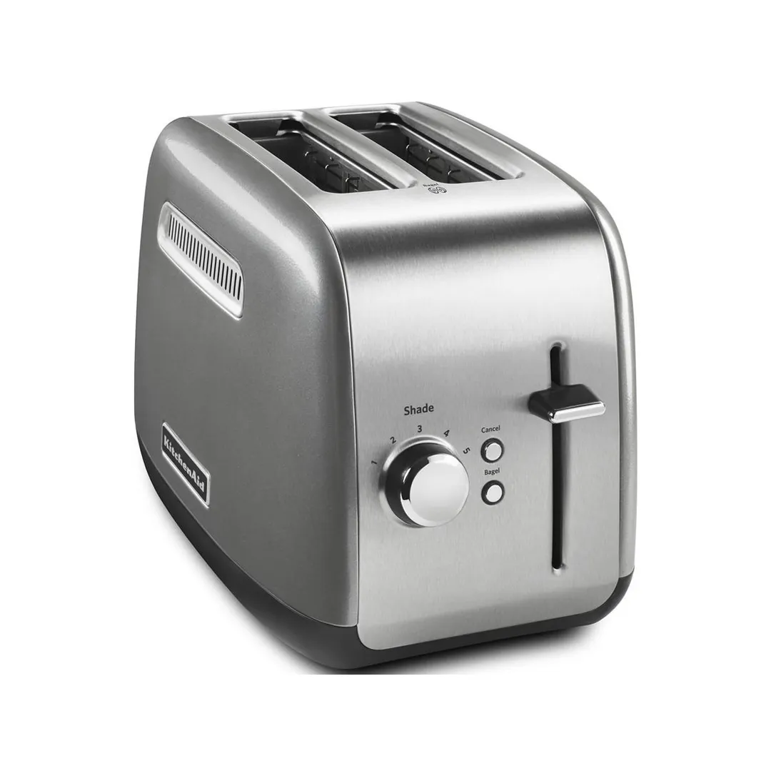 KitchenAid KMT2115CU 2 Slice Toaster with Manual Lift, Counter Silver Color, 1.5" Extra Wide Slots