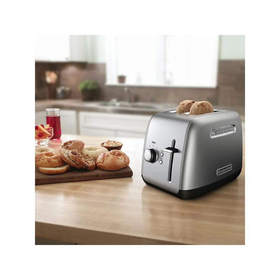 KitchenAid KMT2115CU 2 Slice Toaster with Manual Lift, Counter Silver Color, 1.5" Extra Wide Slots