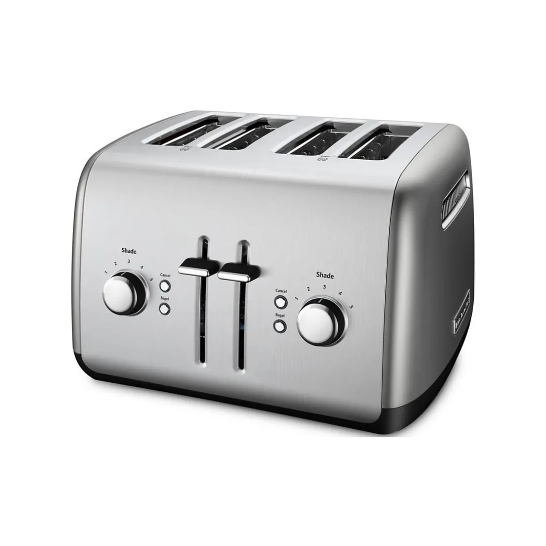 KitchenAid KMT4115CU 4 Slice Toaster w/ Manual High-Lift Lever, Contour Silver Color