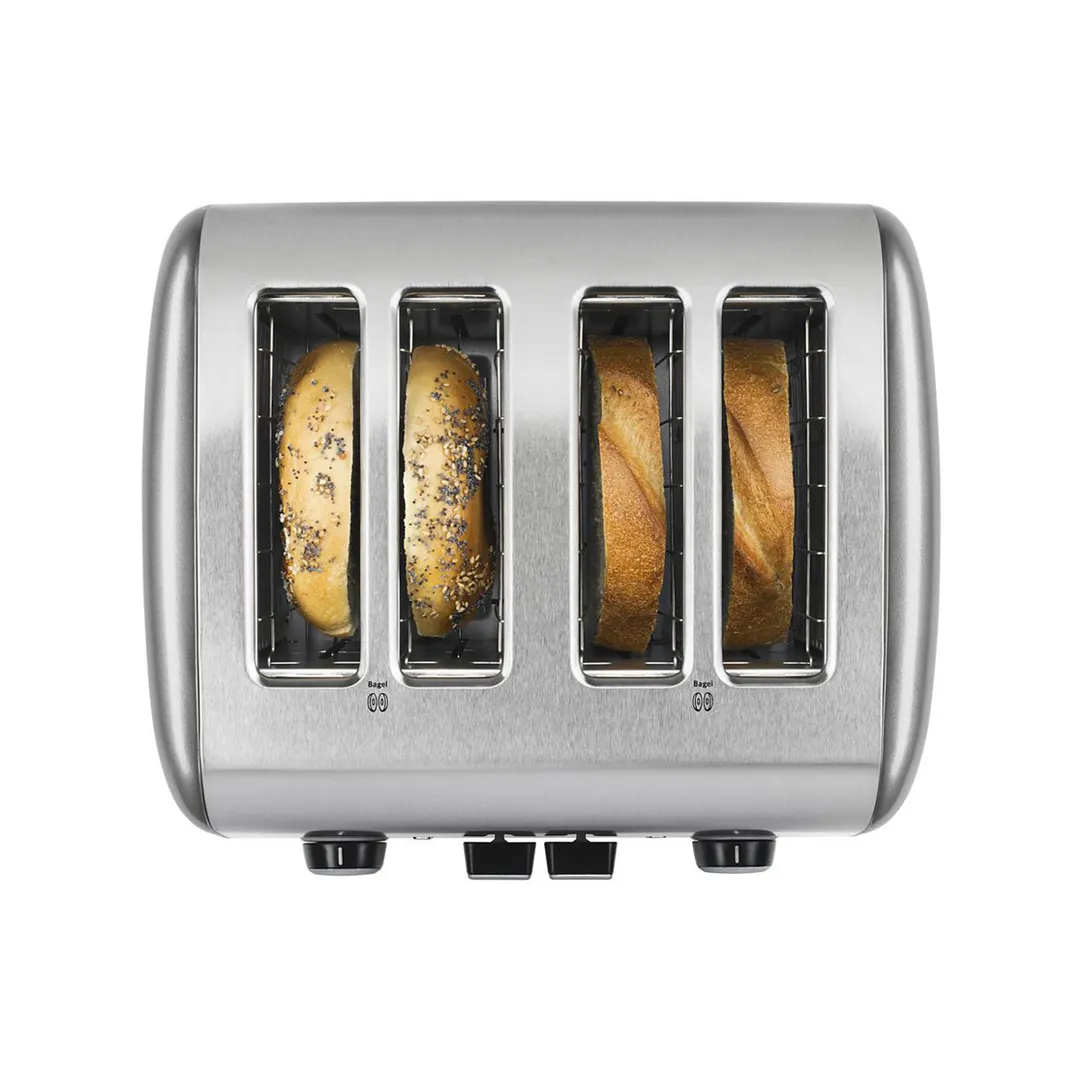KitchenAid KMT4115CU 4 Slice Toaster w/ Manual High-Lift Lever, Contour Silver Color