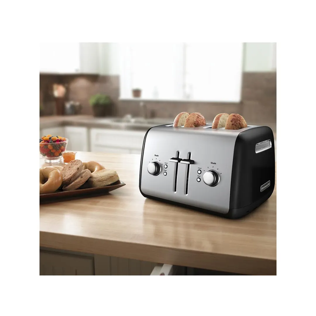 KitchenAid KMT4115OB 4 Slice Toaster w/ Manual High-Lift Lever, Onyx Black Color