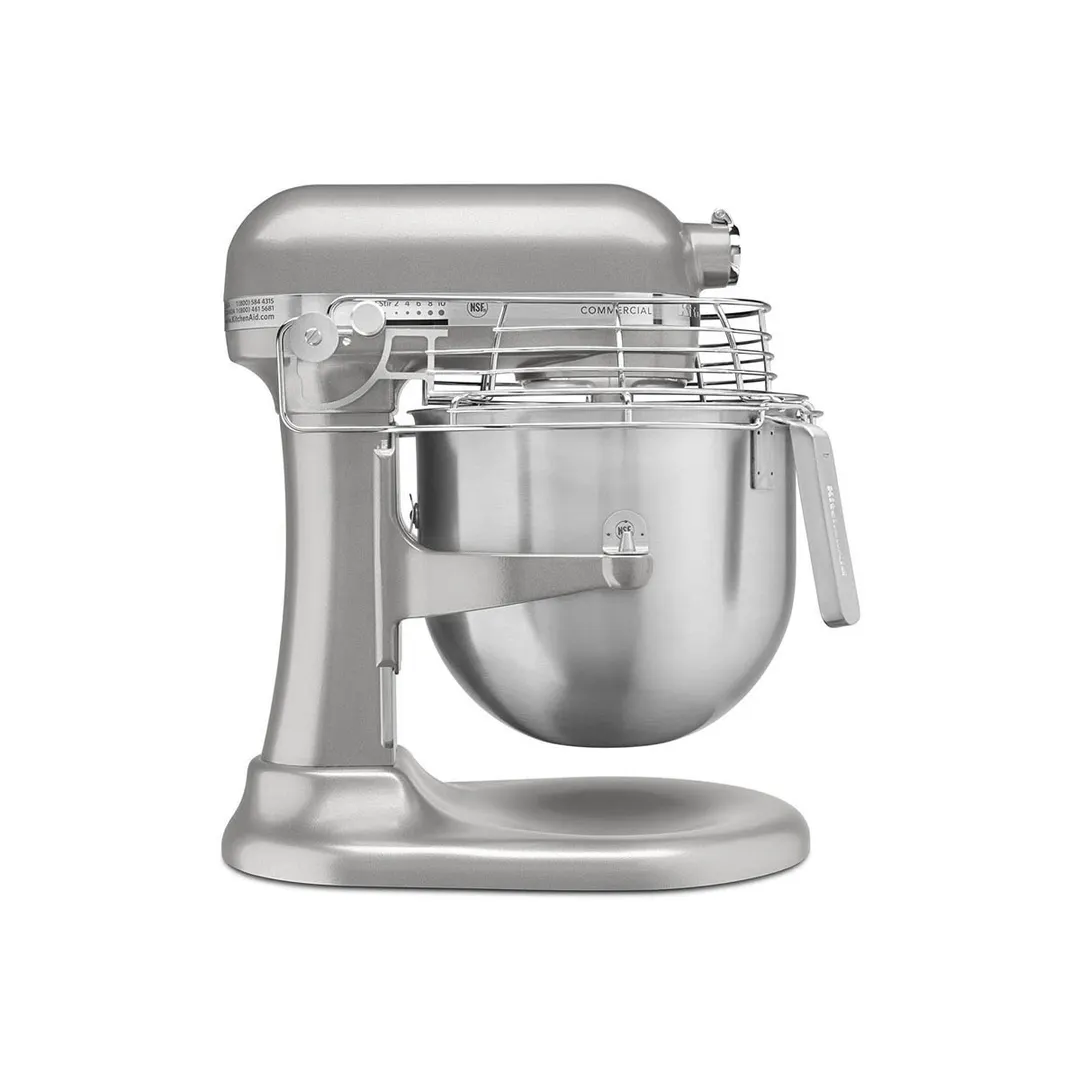 KitchenAid KSMC895NP Commercial 8-qt Bowl Lift Stand Mixer w/ Bowl Guard, 10-Speed, Nickel Pearl