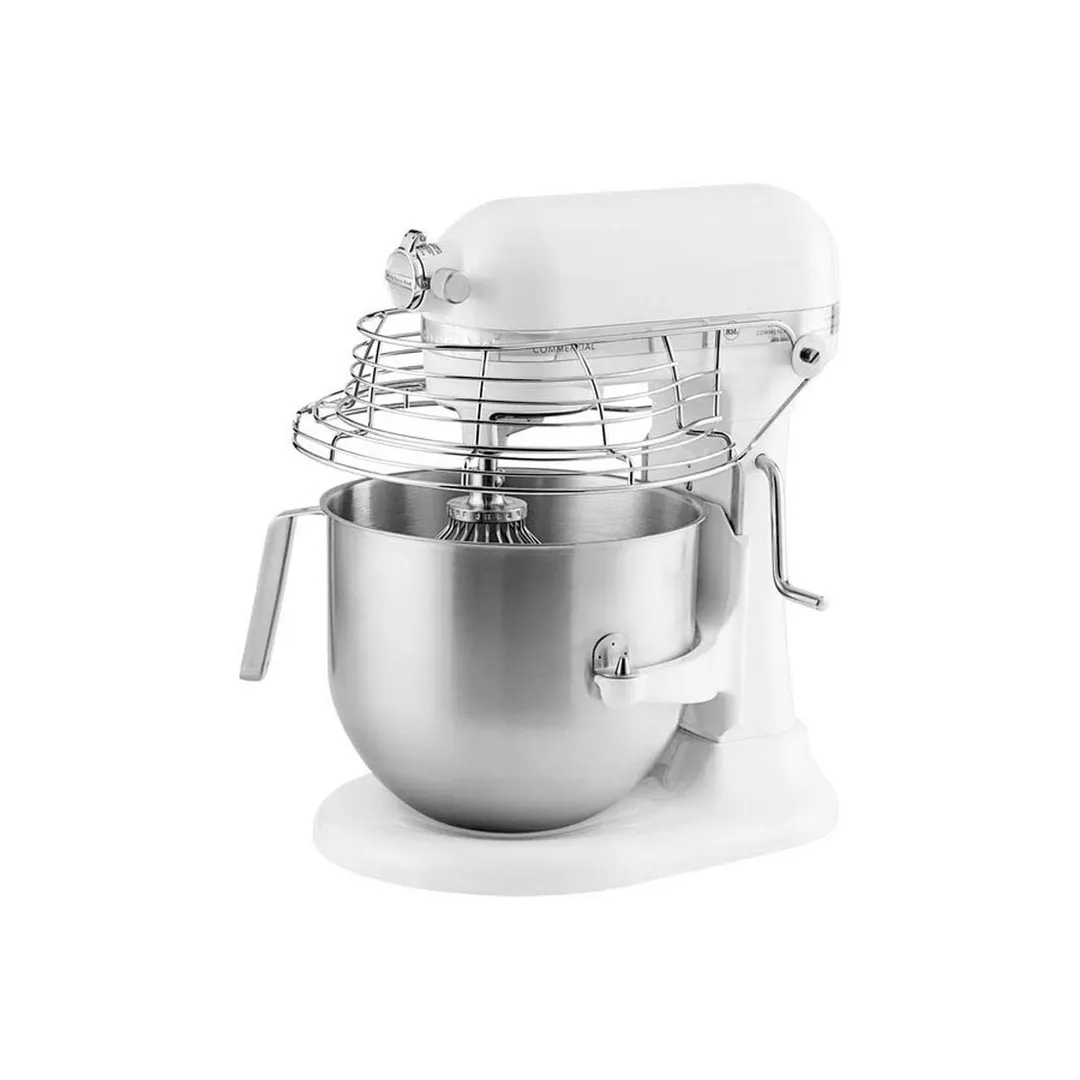 KitchenAid KSMC895WH Commercial 8-qt Bowl Lift Stand Mixer w/ Bowl Guard, 10-Speed, White 