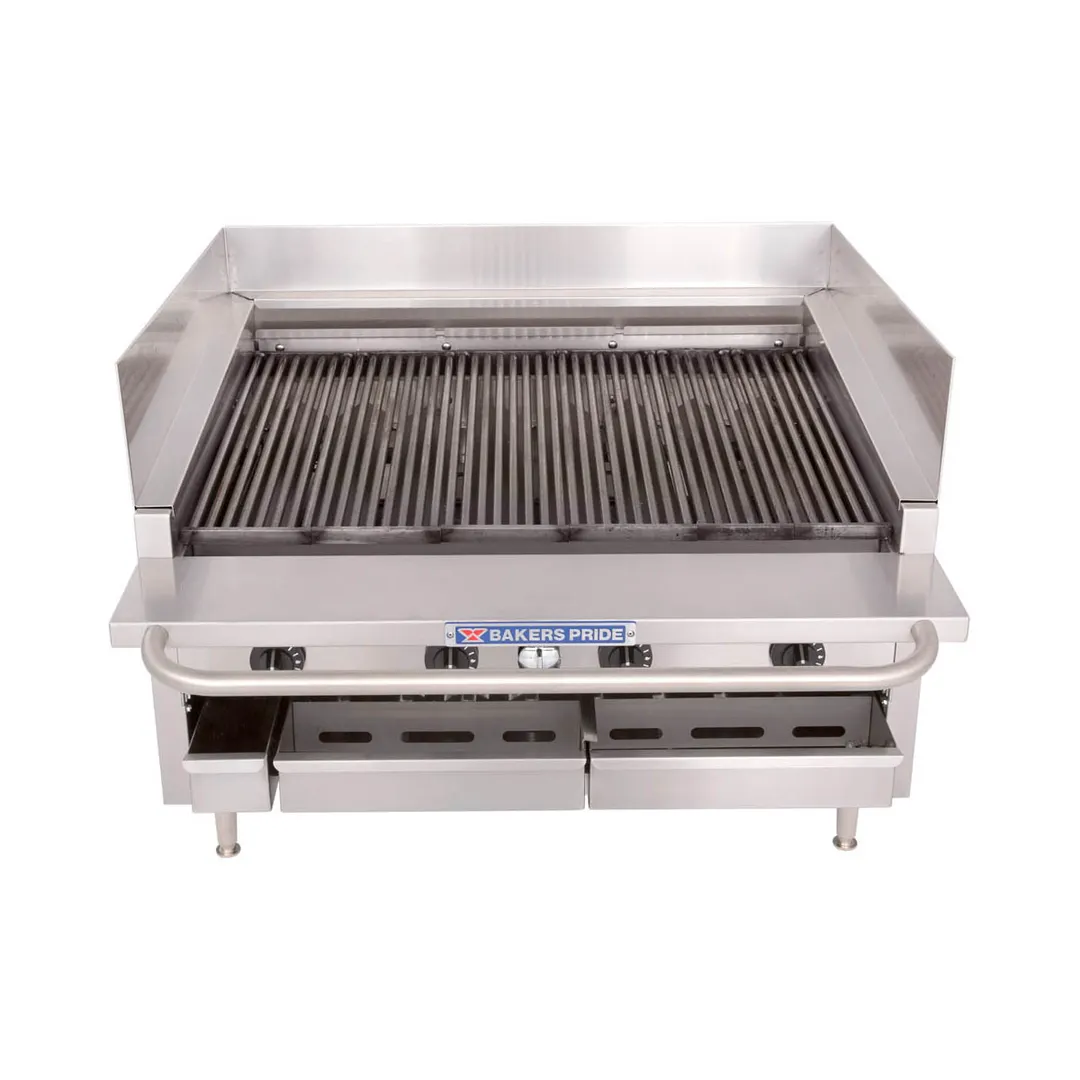 Bakers Pride L-36RS-C 36" Low Profile Countertop Gas Radiant/Lava Rock Charbroiler,105.000 BTU