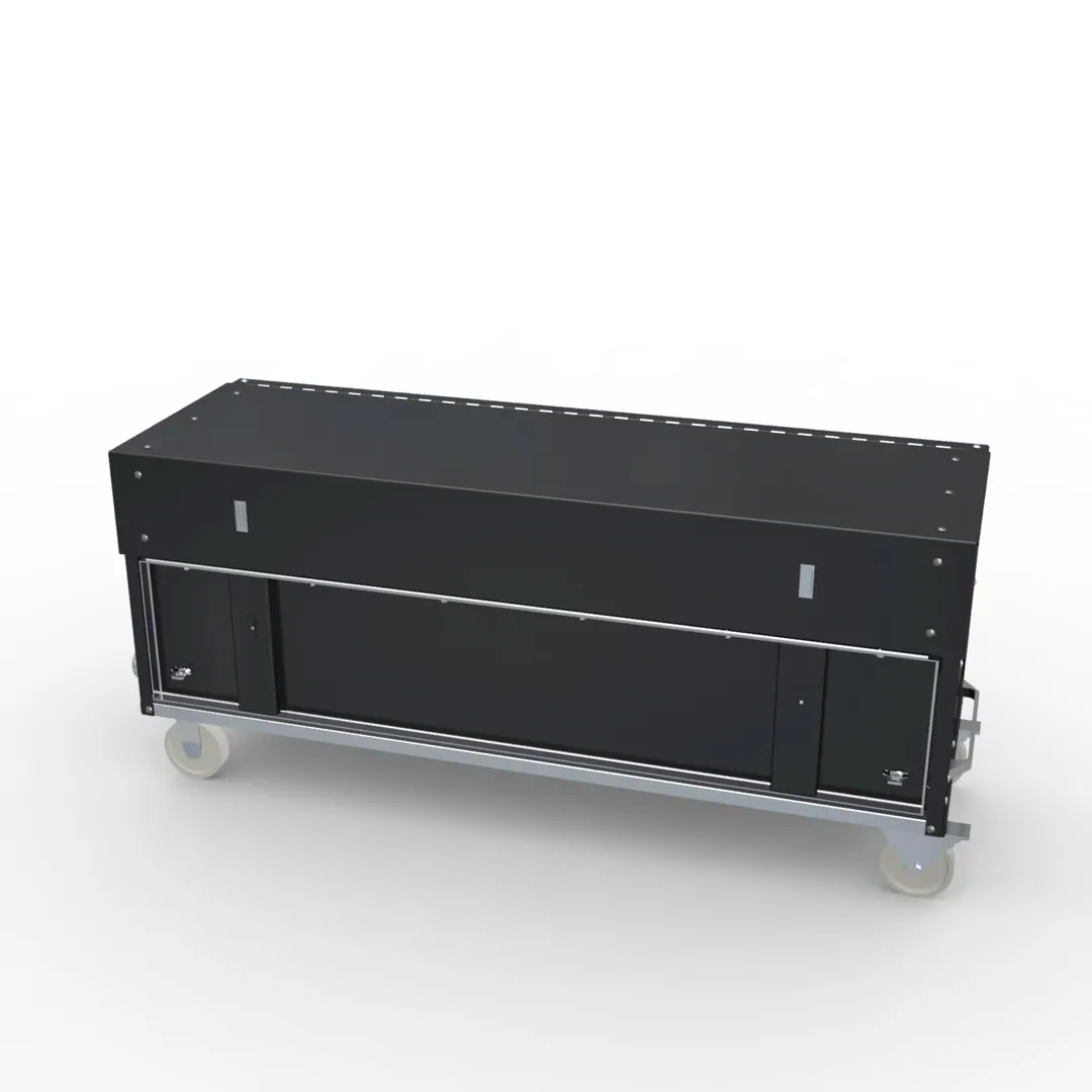LaCrosse PB5-24IB-FFW, 63" Portable Bar with Ice Bin & Speed Rail, White Vinyl Clad