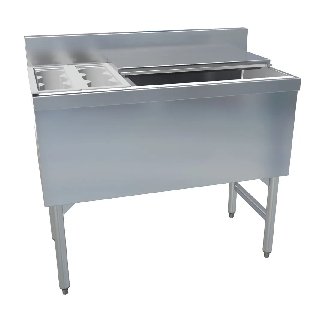 LaCrosse SD42-30CTR+10 Bottle Well Bin Underbar Ice Bin/Cocktail Station w/ 120 lbs Ice Capacity