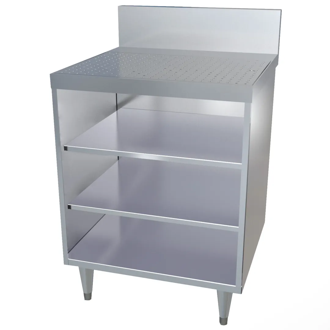 LaCrosse SK24GR-DB 24" Underbar Glass Rack Storage Unit w/ Drainboard Top, 3-Rack Capacity