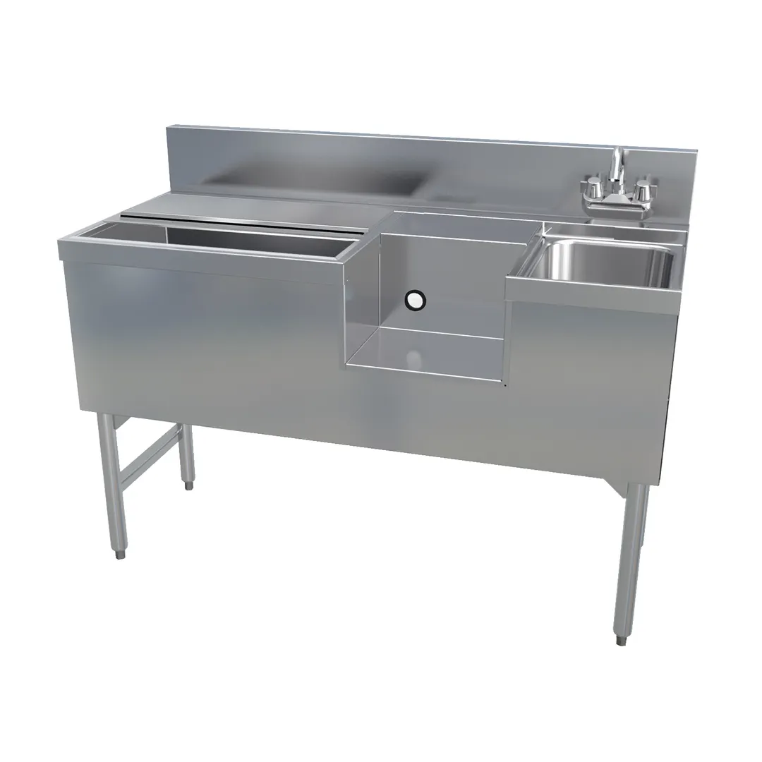 LaCrosse SK4-24ICLBSHSR+10 48" Blender Station Underbar Ice Bin/Cocktail Station w/ 10 Circuit - 63 lbs