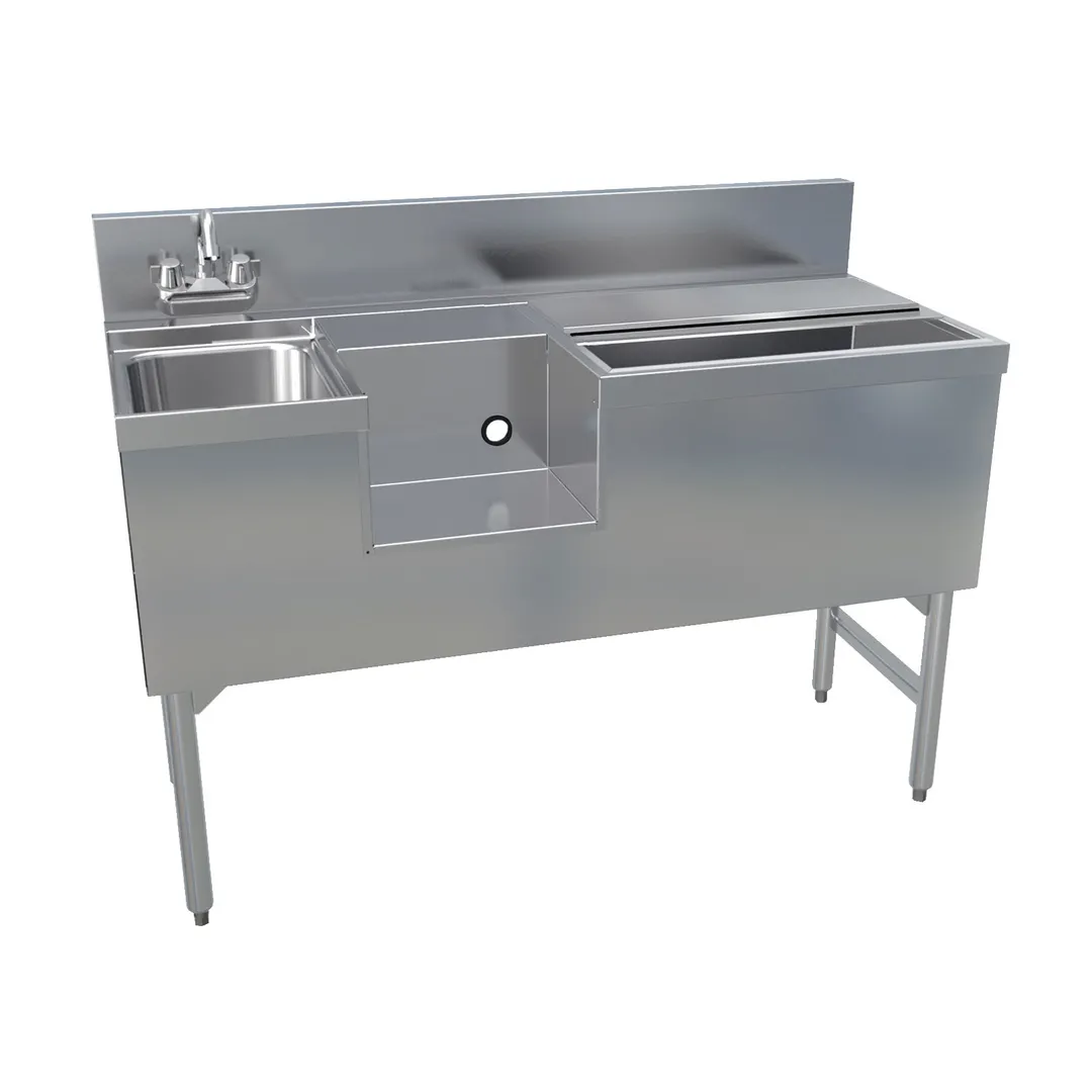 LaCrosse SK4-24ICRBSHSL+10 48" Blender Station Underbar Ice Bin/Cocktail Station w/ 10 Circuit - 63 lbs