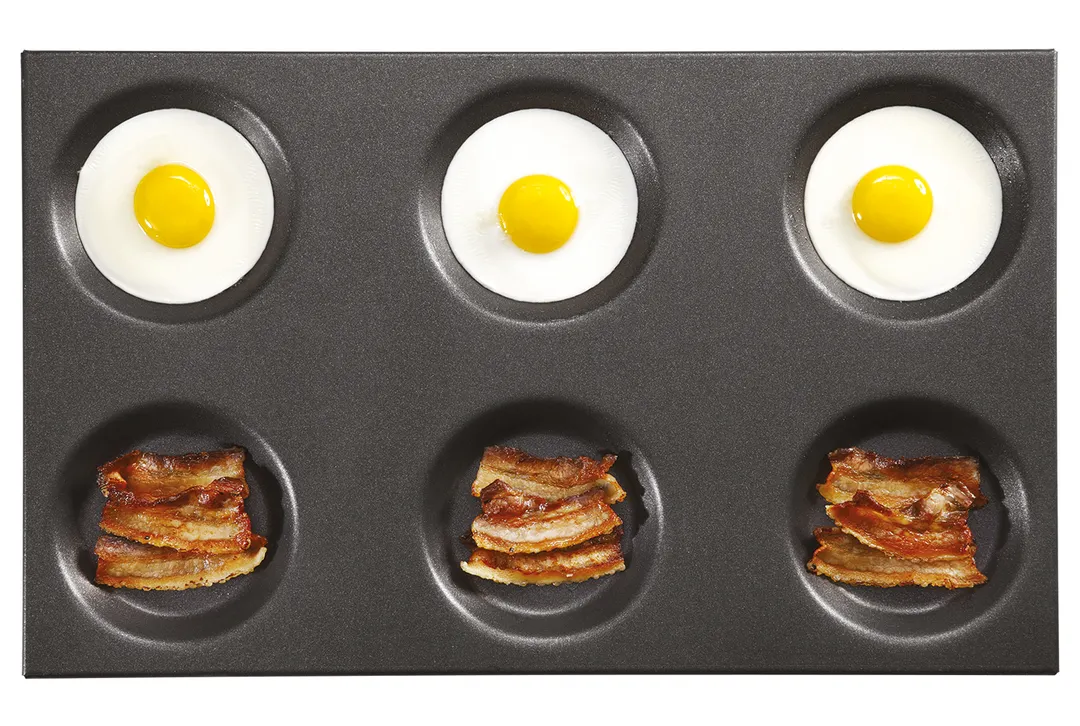 Lainox TF106 Bullseye Pan, 12" x 20" (1/1 GN) 6‑Cup Non‑Stick Teflon Aluminum, Ø 4.7" (120mm) - 6/Set