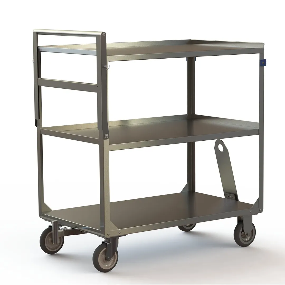 Lakeside 158859 Easy-Tow™ Classroom Meal Delivery Cart with 3 Shelves (35" x 21")