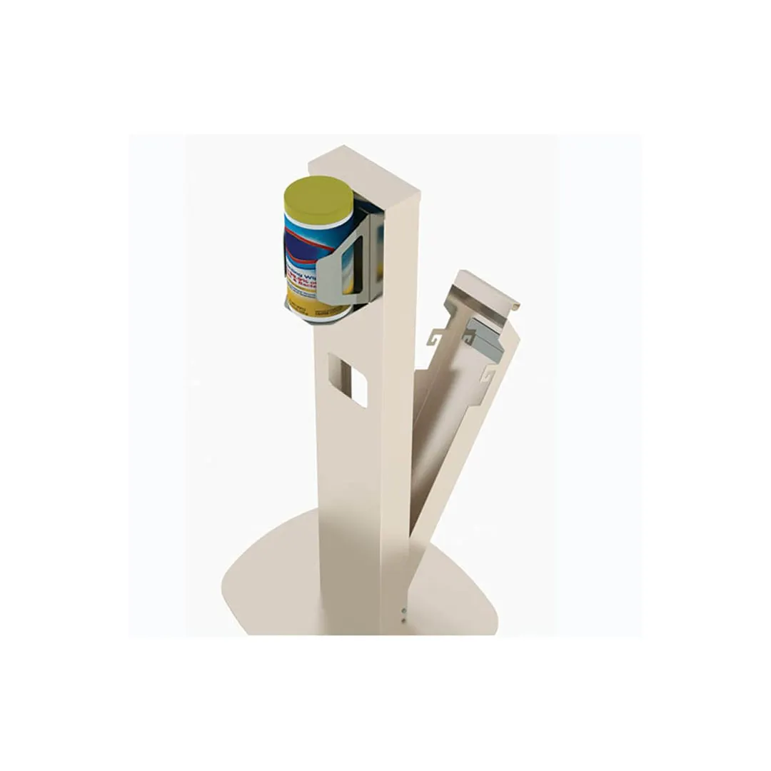 Lakeside 158888 Wipe Dispensing Stand with Integrated Waste Bin, 20" x 17" Base