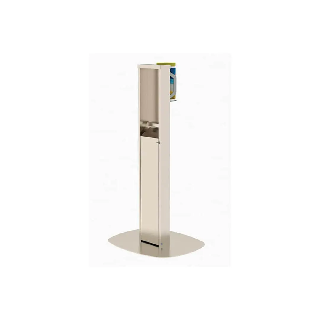 Lakeside 158888 Wipe Dispensing Stand with Integrated Waste Bin, 20" x 17" Base