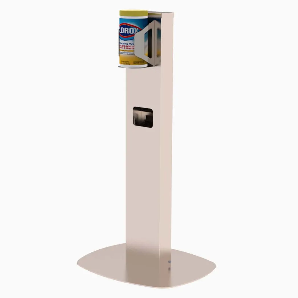Lakeside 158888 Wipe Dispensing Stand with Integrated Waste Bin, 20" x 17" Base