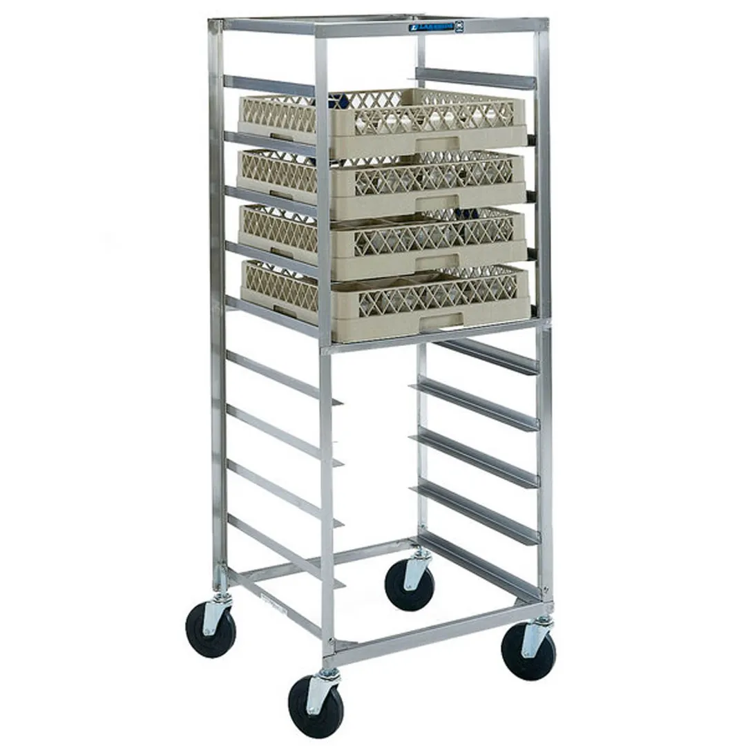 Lakeside 198 Stainless Steel Dishwasher Rack Cart, 10 Rack Capacity, 55-60 Height, Silver