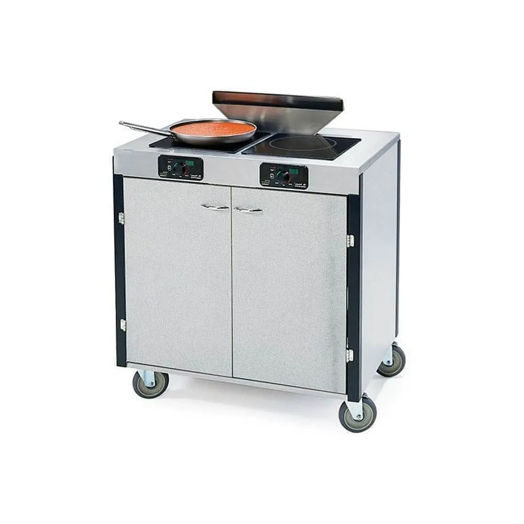 Lakeside 2075A Creation Express Station Mobile Cooking Cart w/ 2 Induction Burner, Filtration System