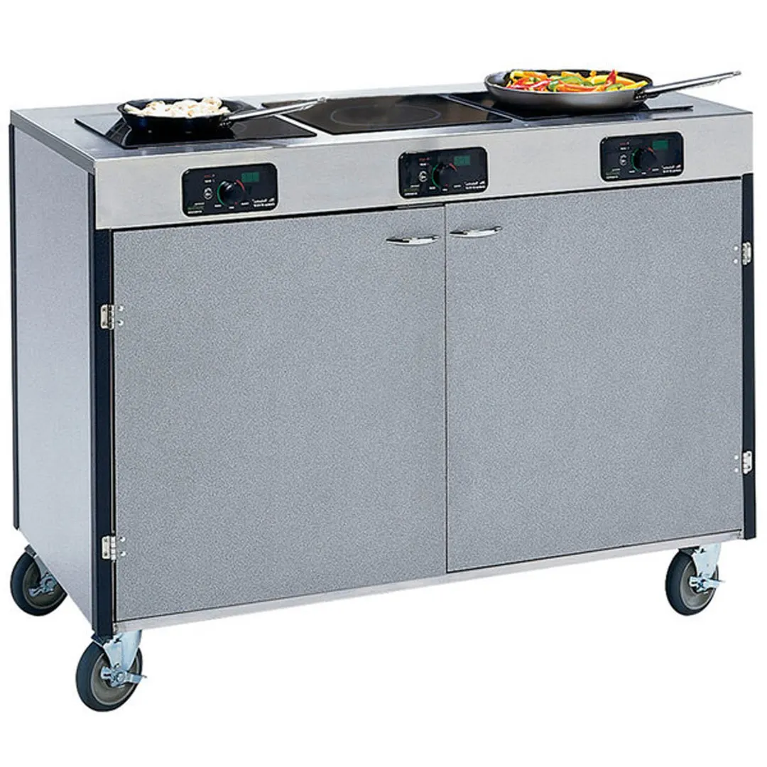 Lakeside 2080 Creation Express Station Mobile Cooking Cart w/ 3 Induction Burner, No Filtration System