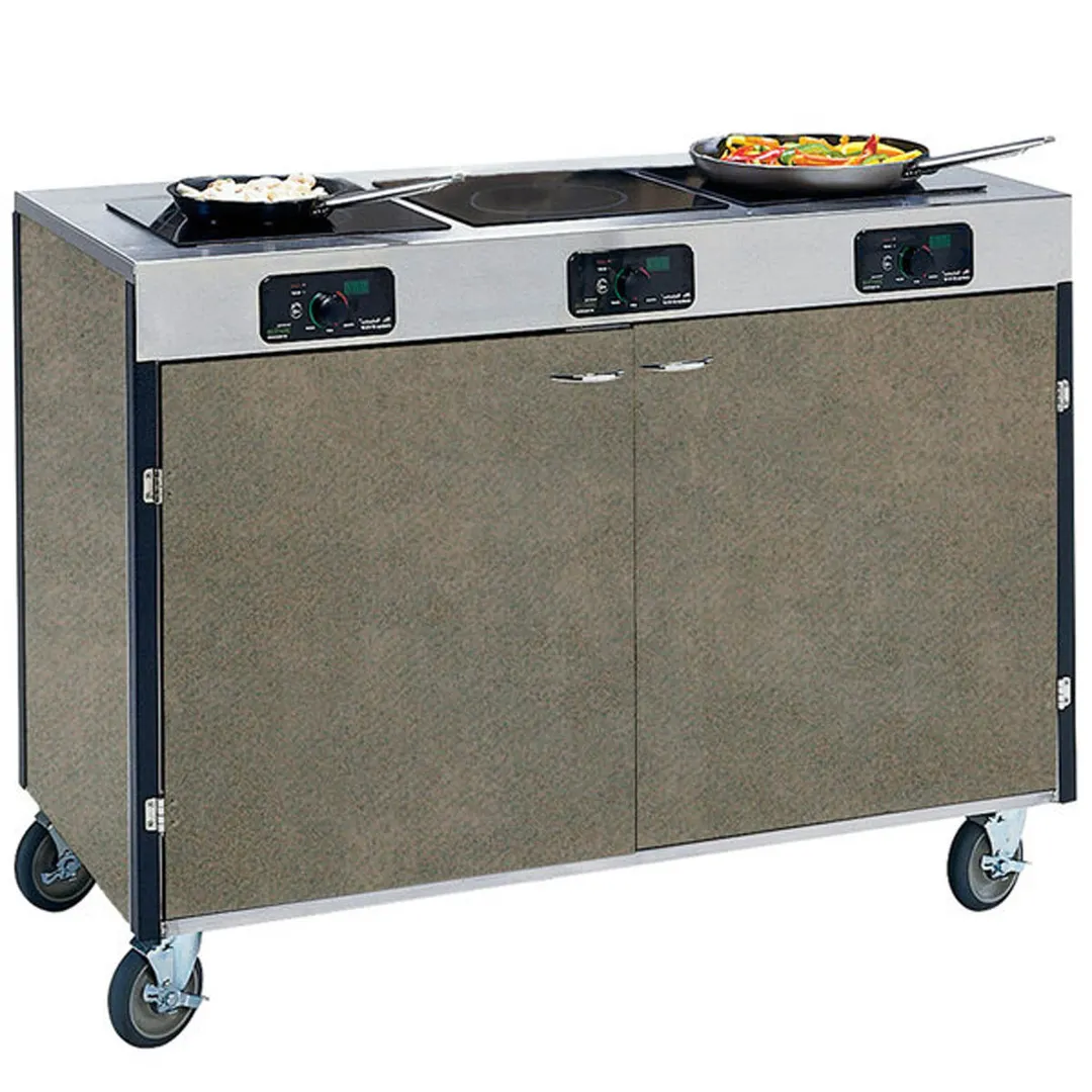 Lakeside 2080 Creation Express Station Mobile Cooking Cart w/ 3 Induction Burner, No Filtration System
