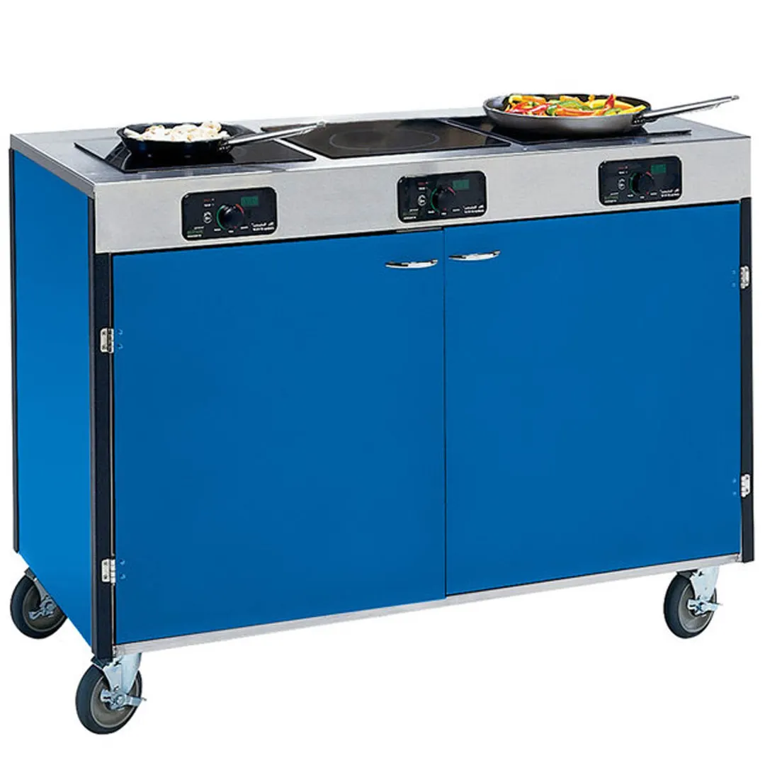 Lakeside 2080 Creation Express Station Mobile Cooking Cart w/ 3 Induction Burner, No Filtration System