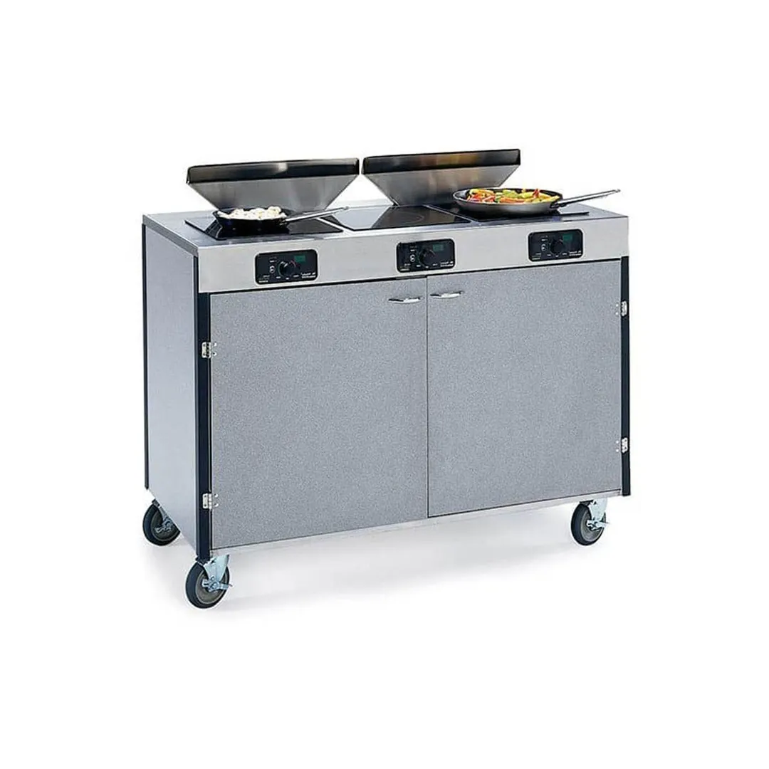 Lakeside 2085 Creation Express Station Mobile Cooking Cart w/ 3 Induction Burner, 2 Filtration System