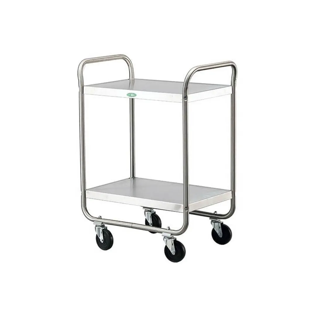 Lakeside 210 Stainless Steel 2-Shelf Tubular Utility Cart - 27" x 17-1/2" x 35-3/4"