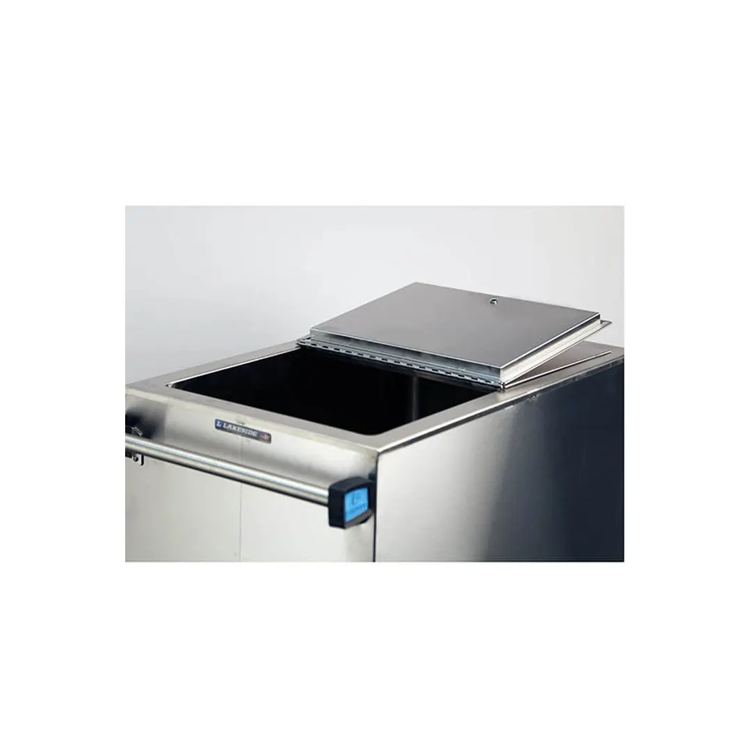 Lakeside 240 Stainless Steel Mobile Ice Bin, 125 lb, Silver
