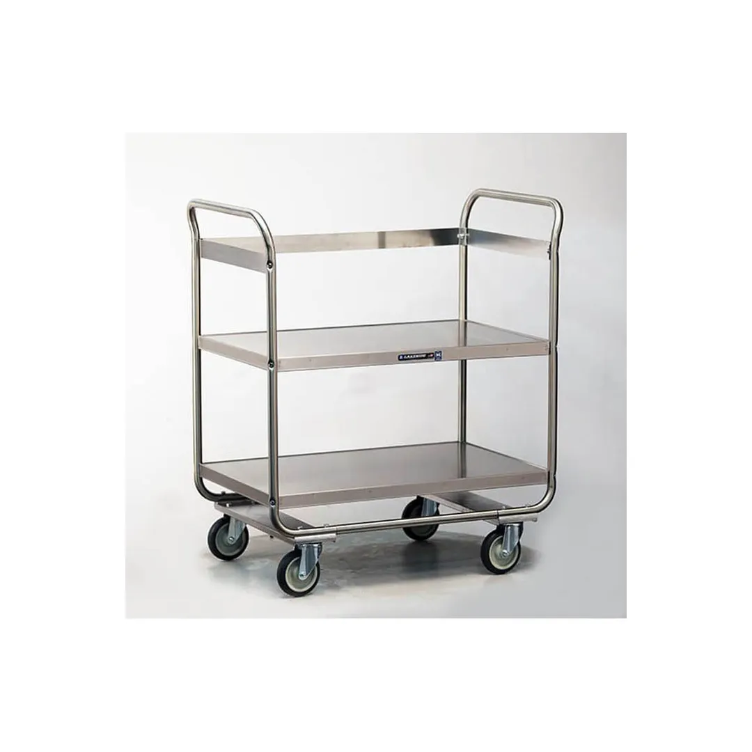 Lakeside 2446 Stainless Steel 2-Shelf Milk Crate Transport Cart - 35-3/4" x 22" x 40-1/2"