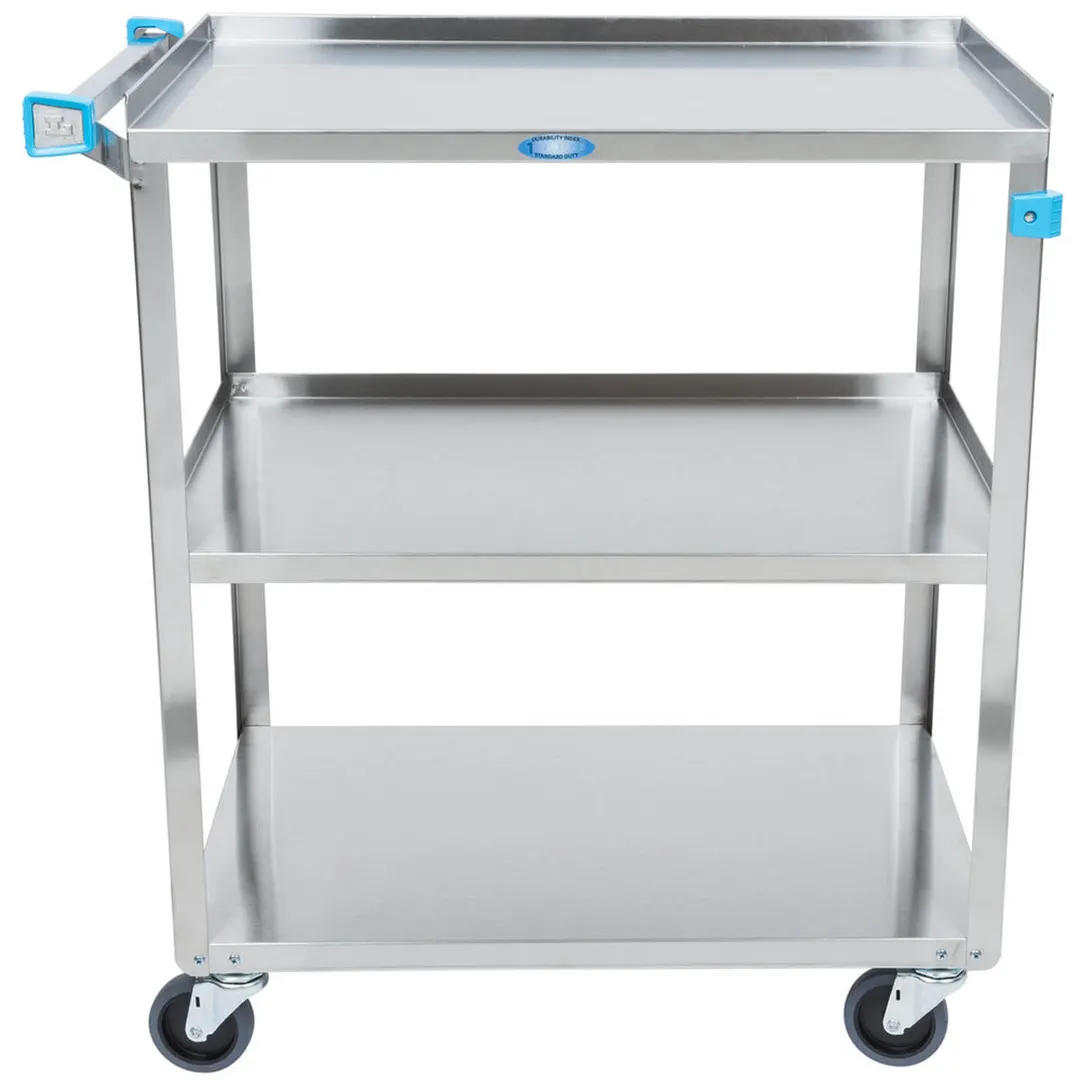 Lakeside 322 Stainless Steel 3-Shelf Utility Cart w/ 300 lb. Capacity