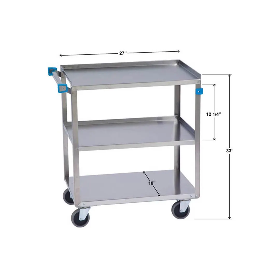 Lakeside 322 Stainless Steel 3-Shelf Utility Cart w/ 300 lb. Capacity