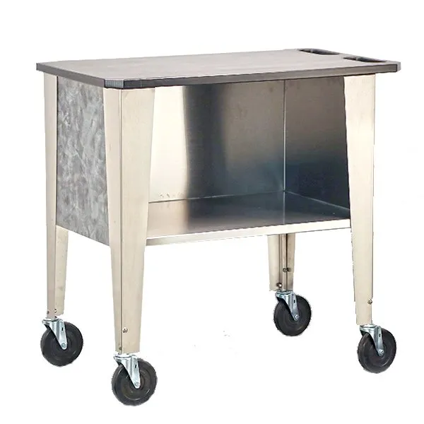 Lakeside 39105 Stainless Steel Tableside Guacamole / Serving Cart w/ 2 Shelf, Laminate Panels
