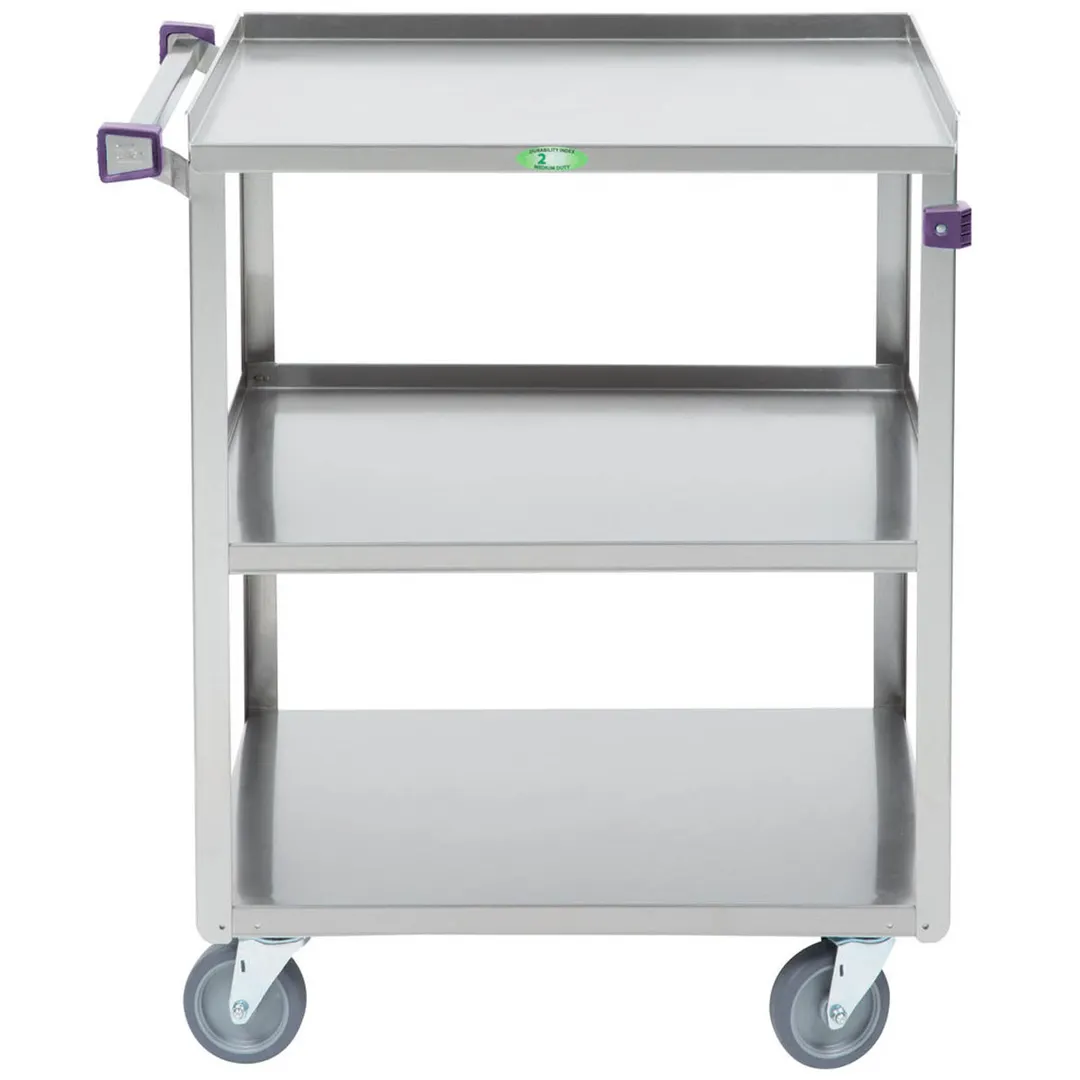 Lakeside 411 Stainless Steel 3 Shelf Utility Cart w/ 500 lbs Capacity