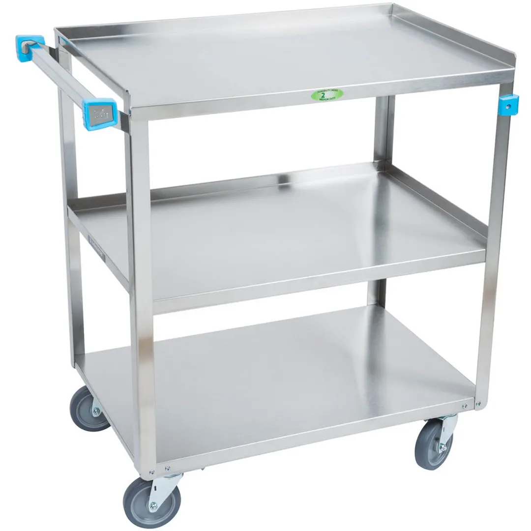 Lakeside 422 Stainless Steel 3 Shelf Utility Cart w/ 500 lbs Capacity