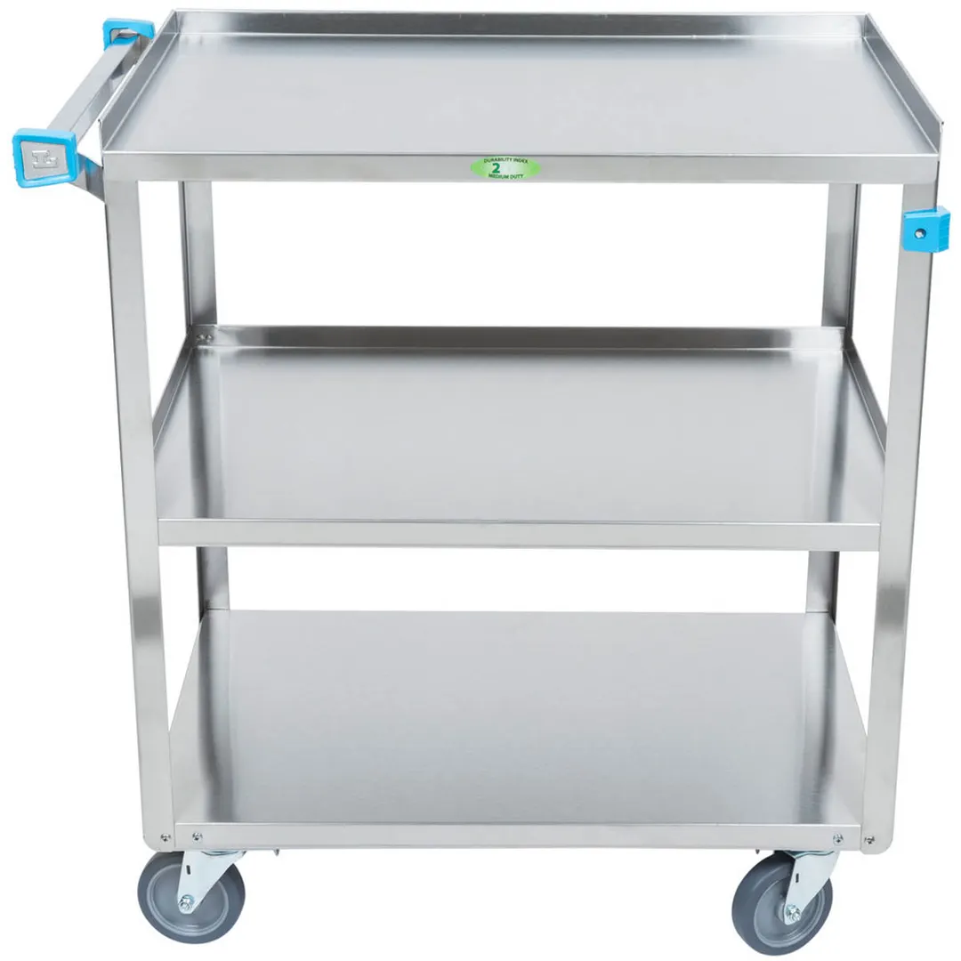 Lakeside 422 Stainless Steel 3 Shelf Utility Cart w/ 500 lbs Capacity
