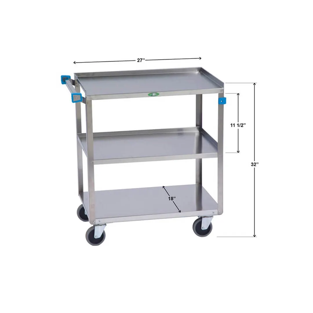 Lakeside 422 Stainless Steel 3 Shelf Utility Cart w/ 500 lbs Capacity
