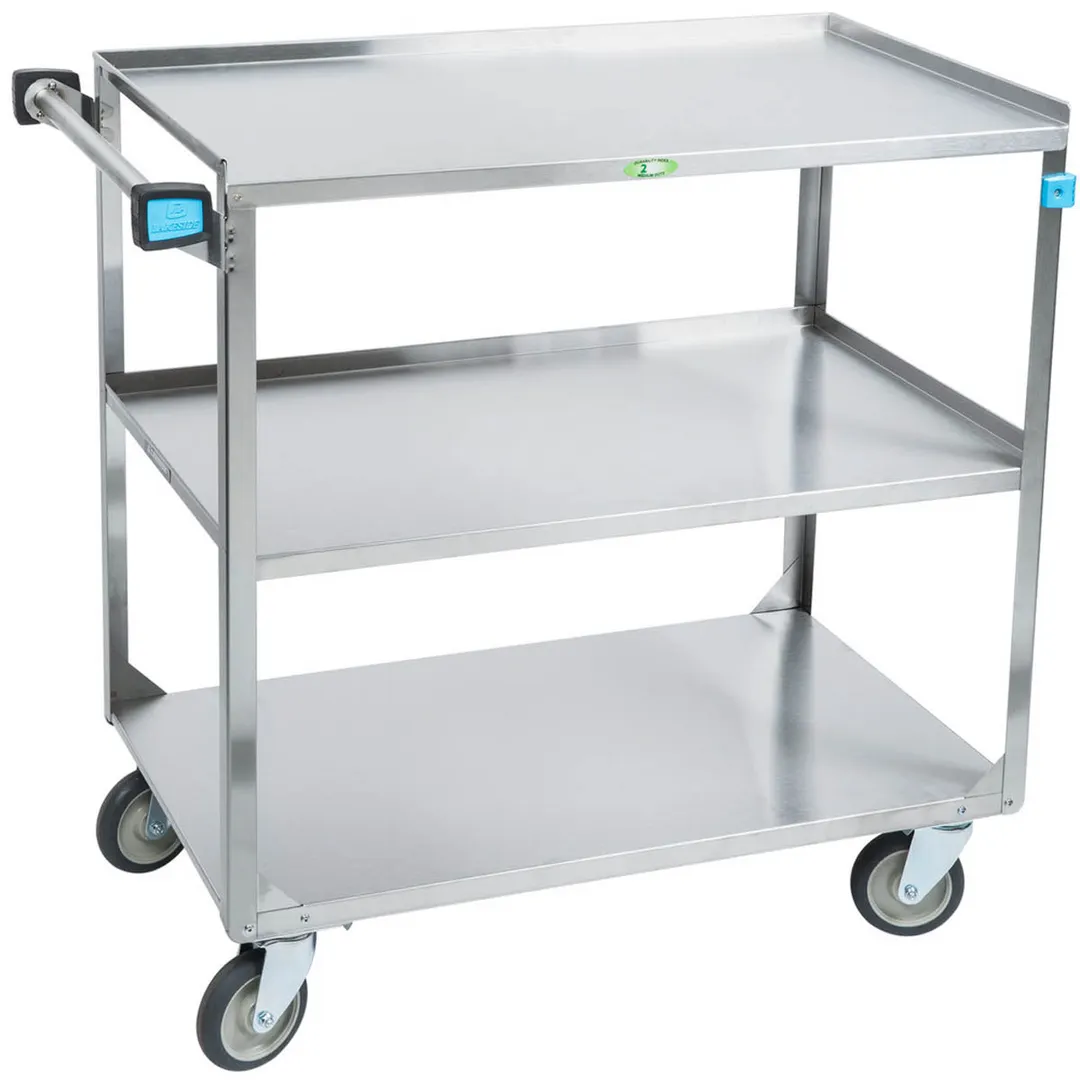 Lakeside 444 Stainless Steel 3 Shelf Utility Cart - 500 lbs capacity