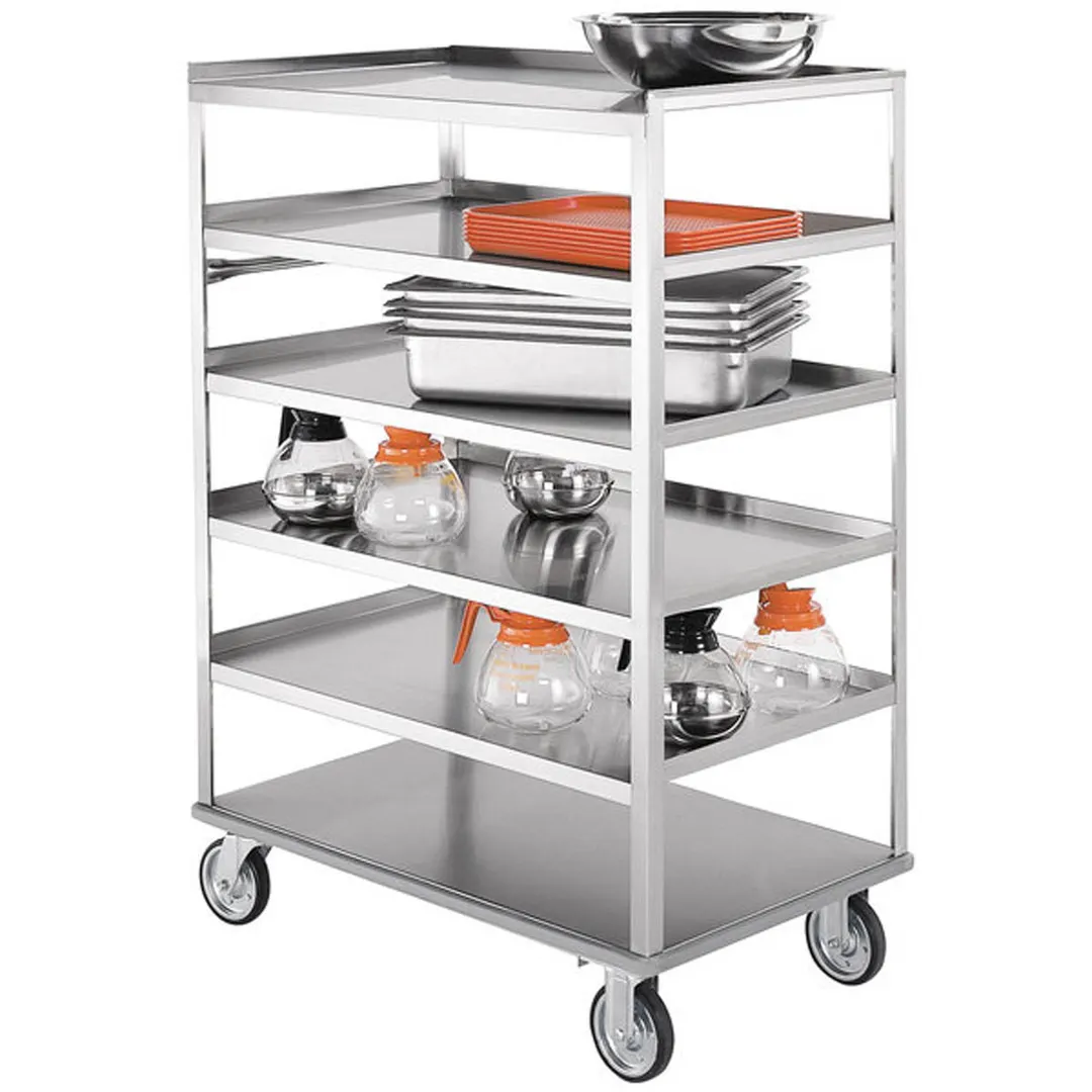Lakeside 449 Stainless Steel 8-Shelf Open Tray Truck w/ 5-1/2" Clearance