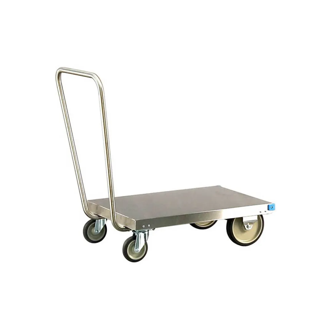 Lakeside 454 Stainless Steel Platform Truck, 20x30, 650 lb, Single Handle, Swivel Casters