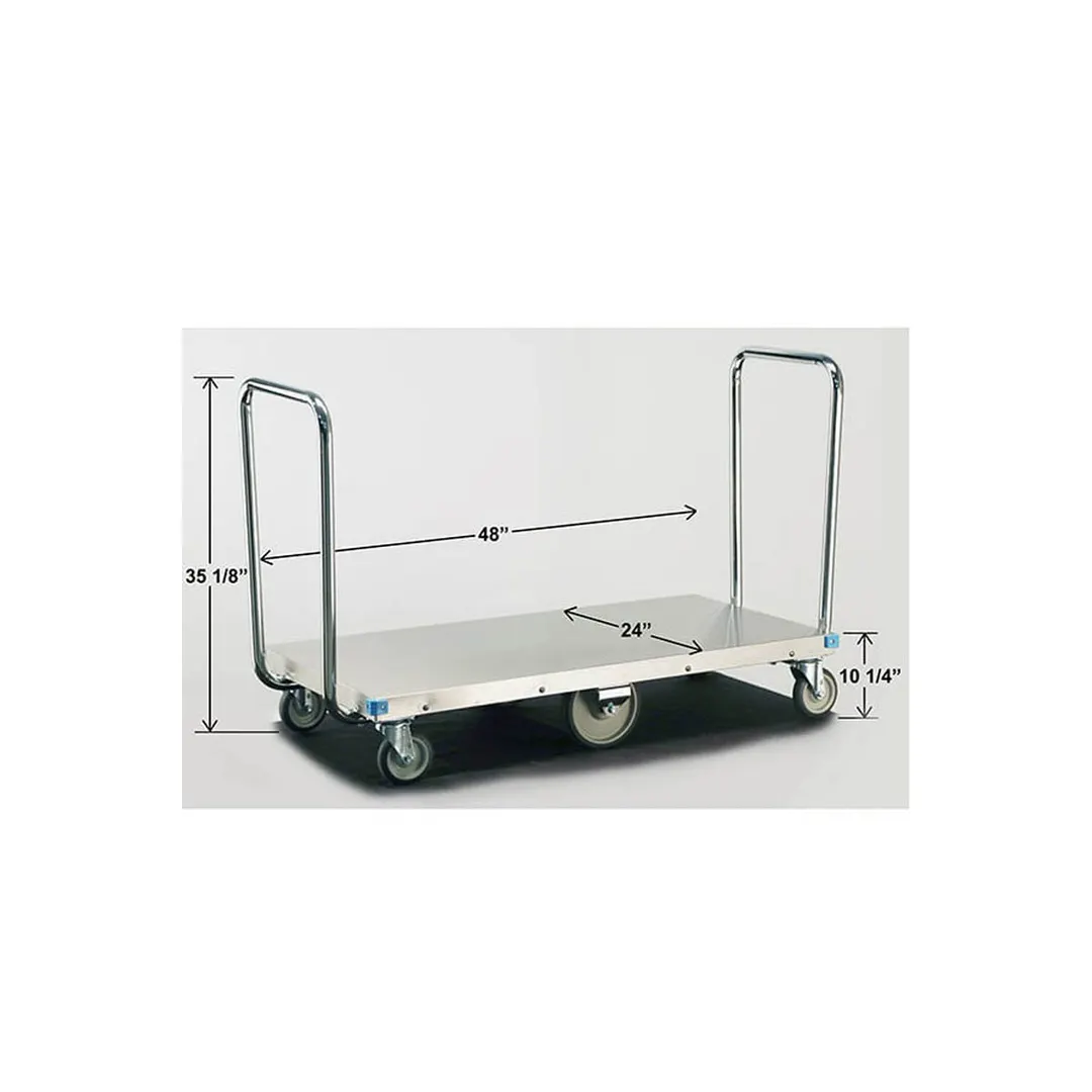 Lakeside 456 Stainless Steel Platform Truck, 24" x 48" Platform, 1000 lbs Capacity, Dual Handle