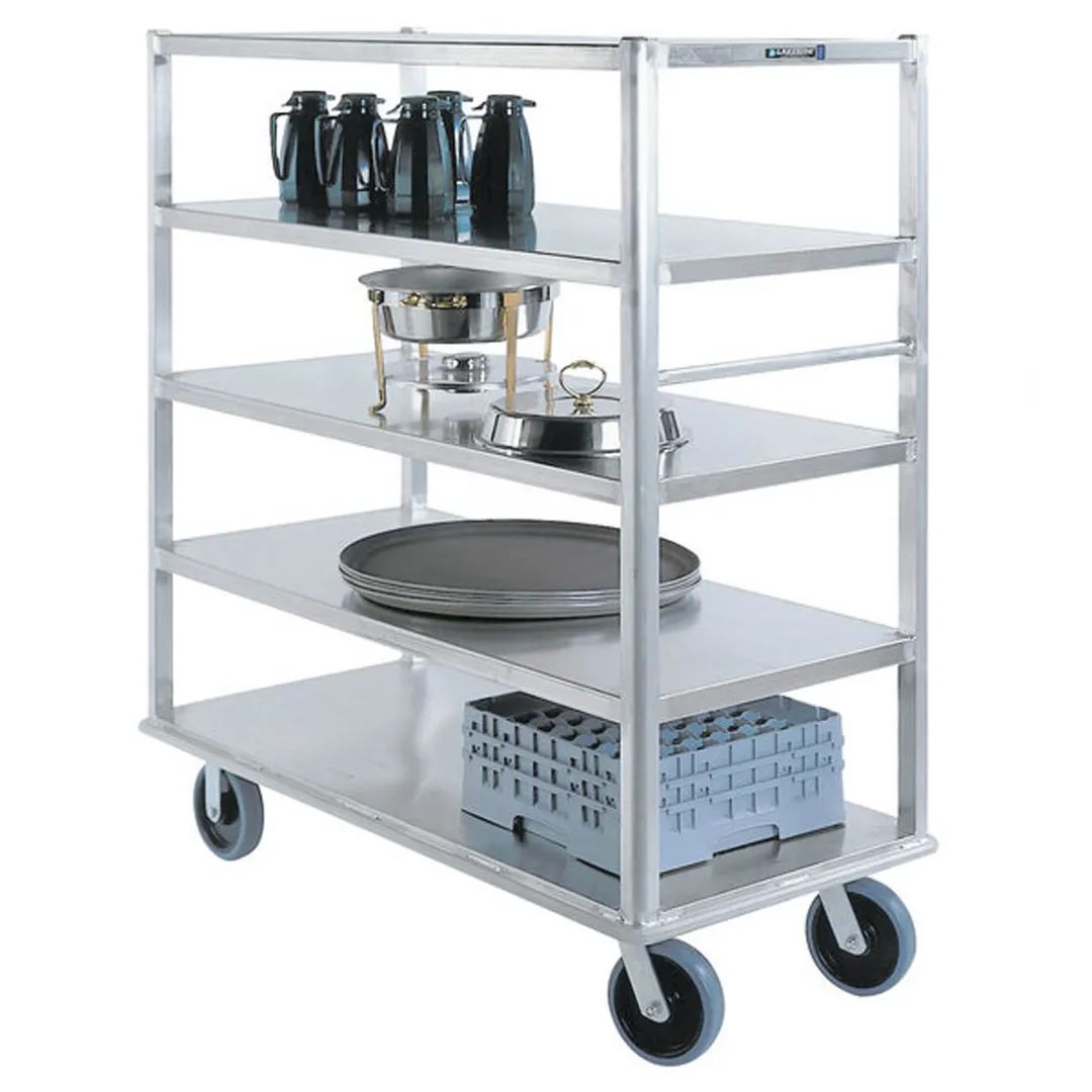 Lakeside 4565 Extreme Duty Aluminum Queen Mary Banquet Cart w/ 4 Shelves, 16-1/2" Spacing
