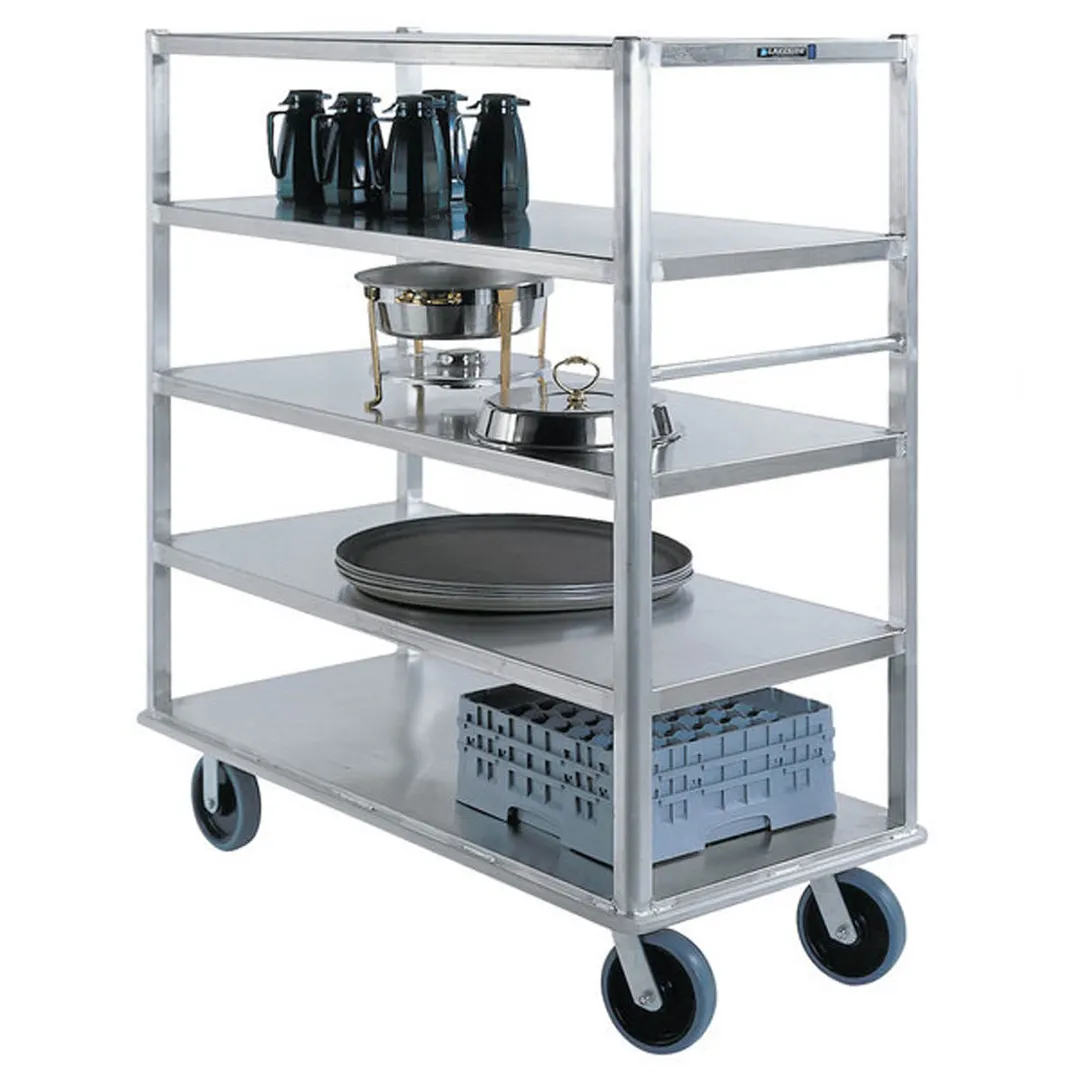 Lakeside 4567 Extreme Duty Aluminum Queen Mary Banquet Cart w/ 5 Shelves, 12" Spacing