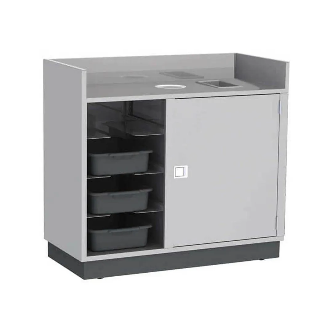 Lakeside 4610 Stainless Steel Mobile Bussing / Waitress Station, 49"W x 28"D x 46-1/4"H