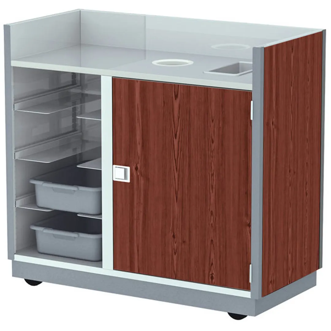 Lakeside 4612 Mobile Bussing Station, 49"W x 28"D x 46.25"H, Stainless Steel & Laminate Finish