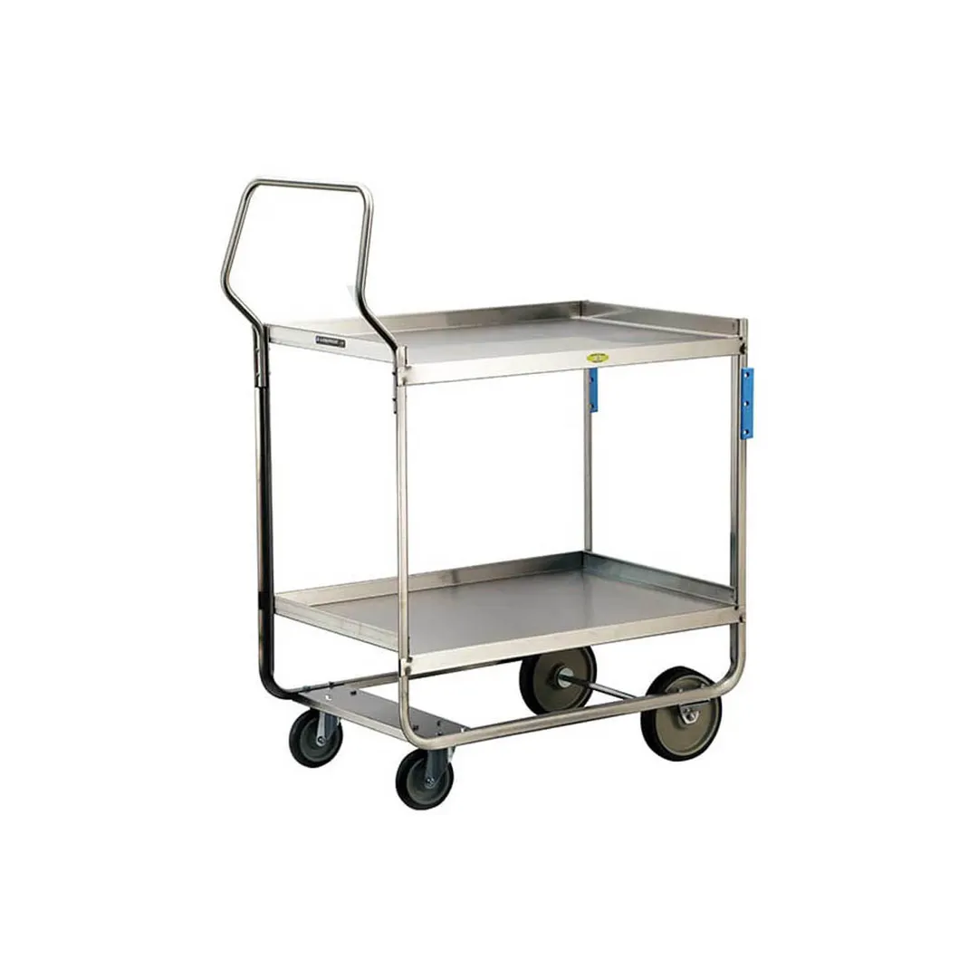 Lakeside 4743 38" Handler™ Stainless Steel 2-Shelf Heavy Duty Utility Cart w/ 700 lb Capacity