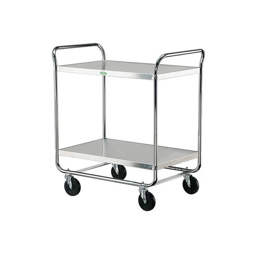 Lakeside 492 Stainless Steel 2-Shelf Tubular Utility Cart - 36" x 23" x 40-1/8"