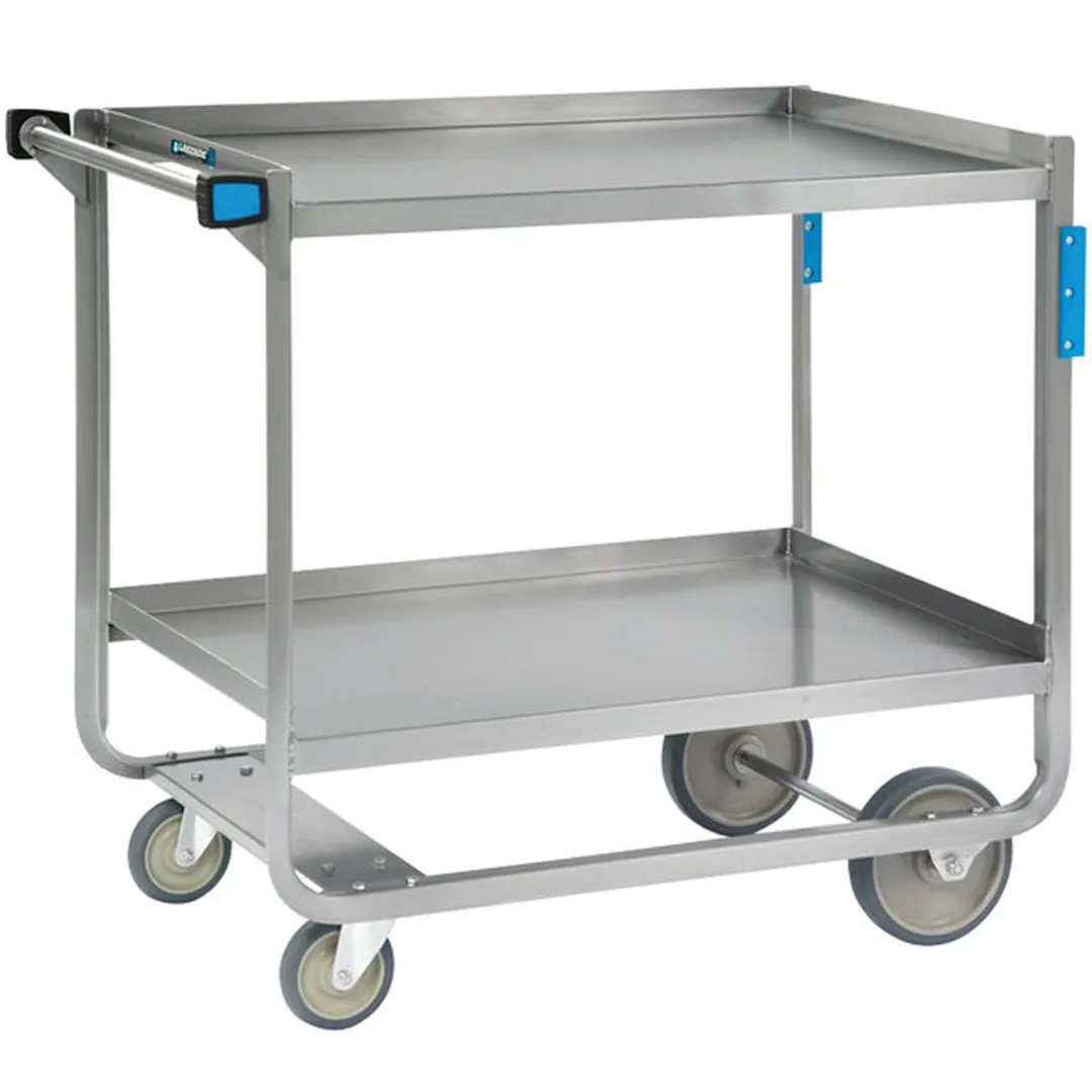 Lakeside 510 NSF Stainless Steel 2-Shelf Utility Cart - 36" x 23" x 37"