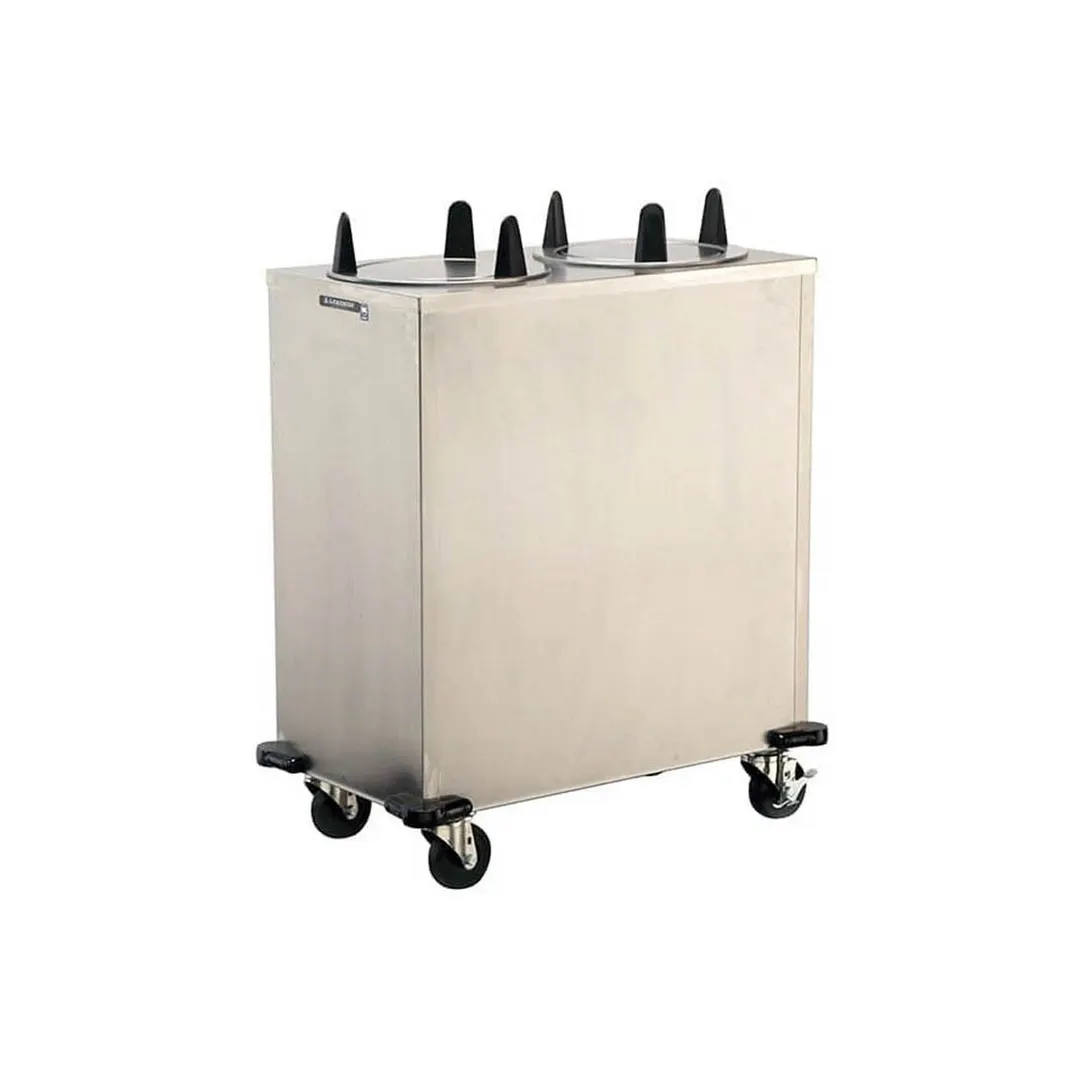 Lakeside 5208 Mobile Enclosed 2-Stack Dish Dispenser w/ 8-1/8" Dia. Dish Size, Unheated